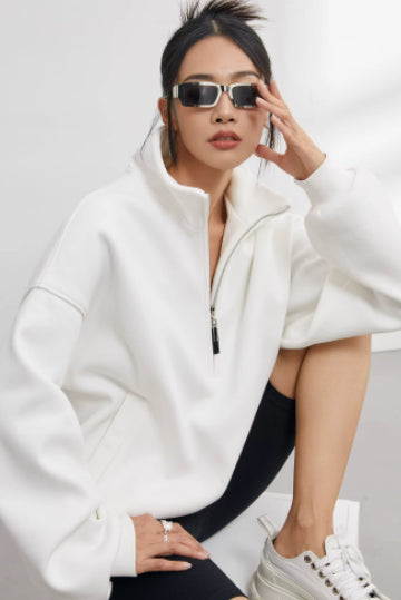 Half-zip Sweatshirt mit Stehkragen