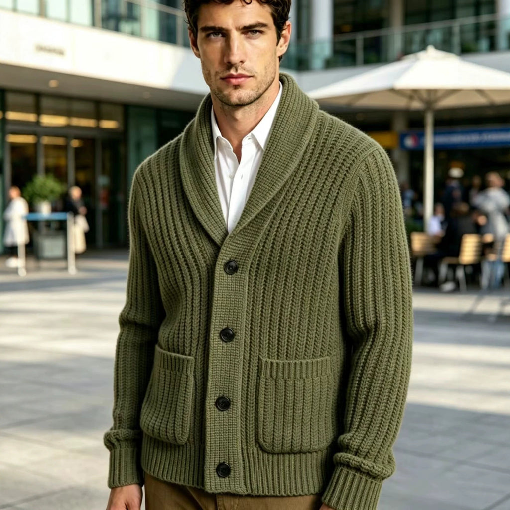Herren Strick-Cardigan mit Streifen