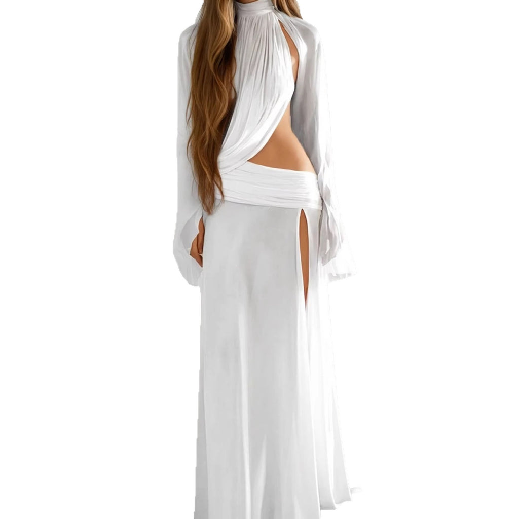 Elegantes Maxikleid mit Schlitz und Falten