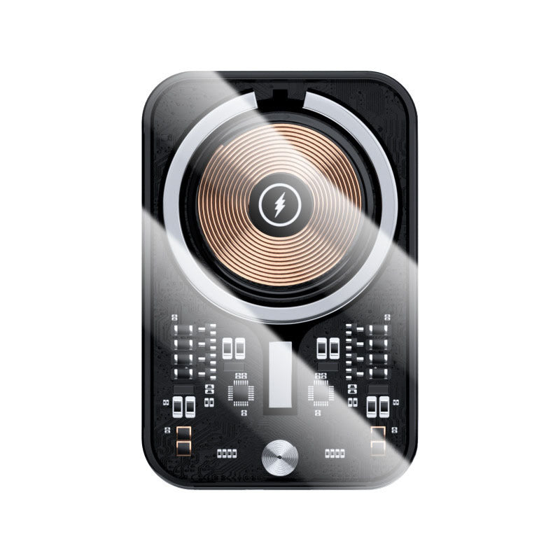 Transparente kabellose Powerbank, magnetisch