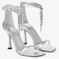 Kristall-Sandalen mit Keilabsatz – Bild 1 | LuxeStyle