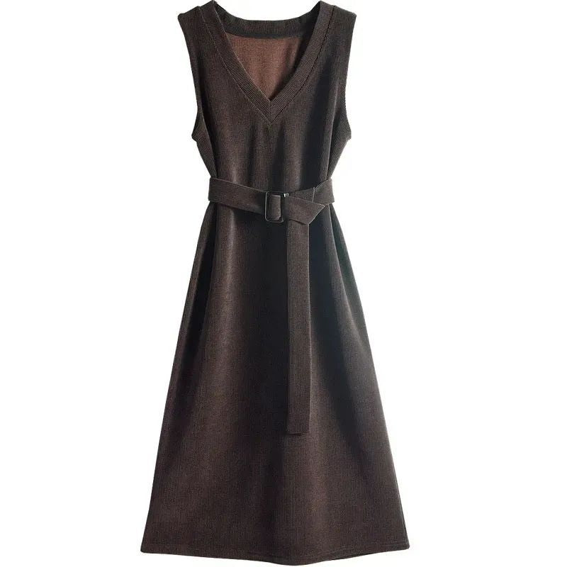 Ärmelloses V-Neck Strickkleid – Bild 8 | LuxeStyle