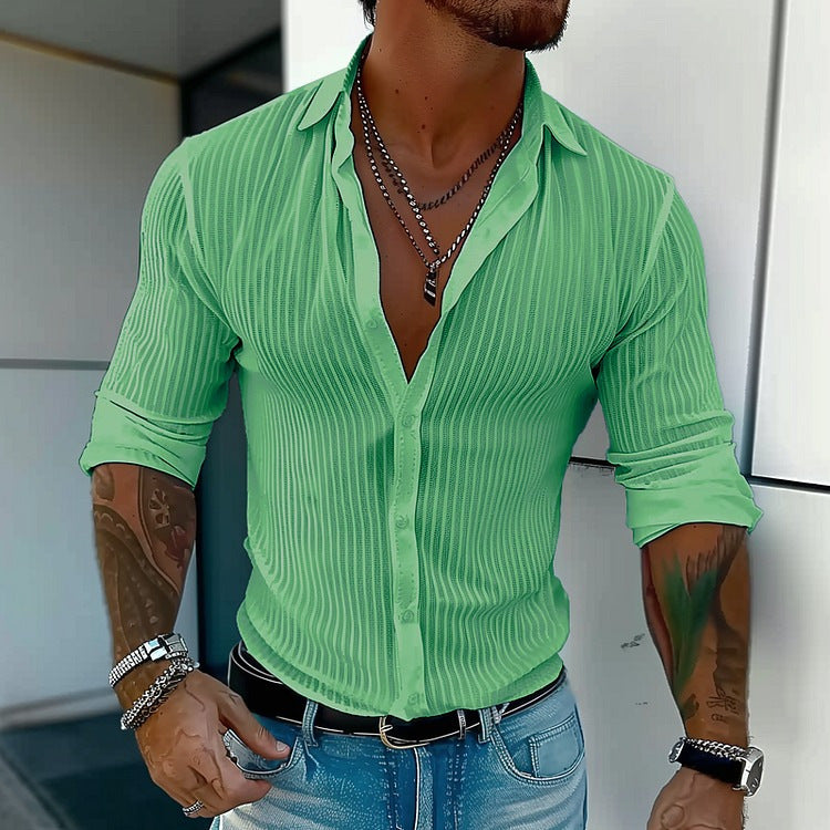 Gestreifter Cardigan mit langen Ärmeln für Herren | LuxeStyle