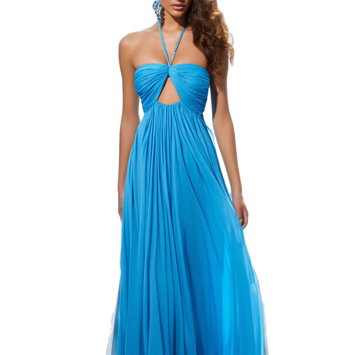 Trägerloses Plisseekleid in A-Linie