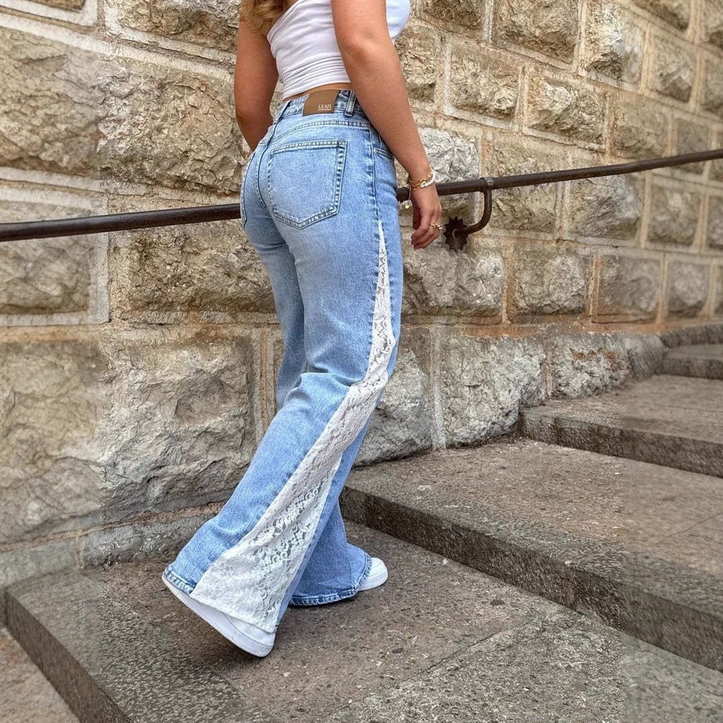 Stretch-Jeans mit Spitze und geradem Bein – Bild 5 | LuxeStyle