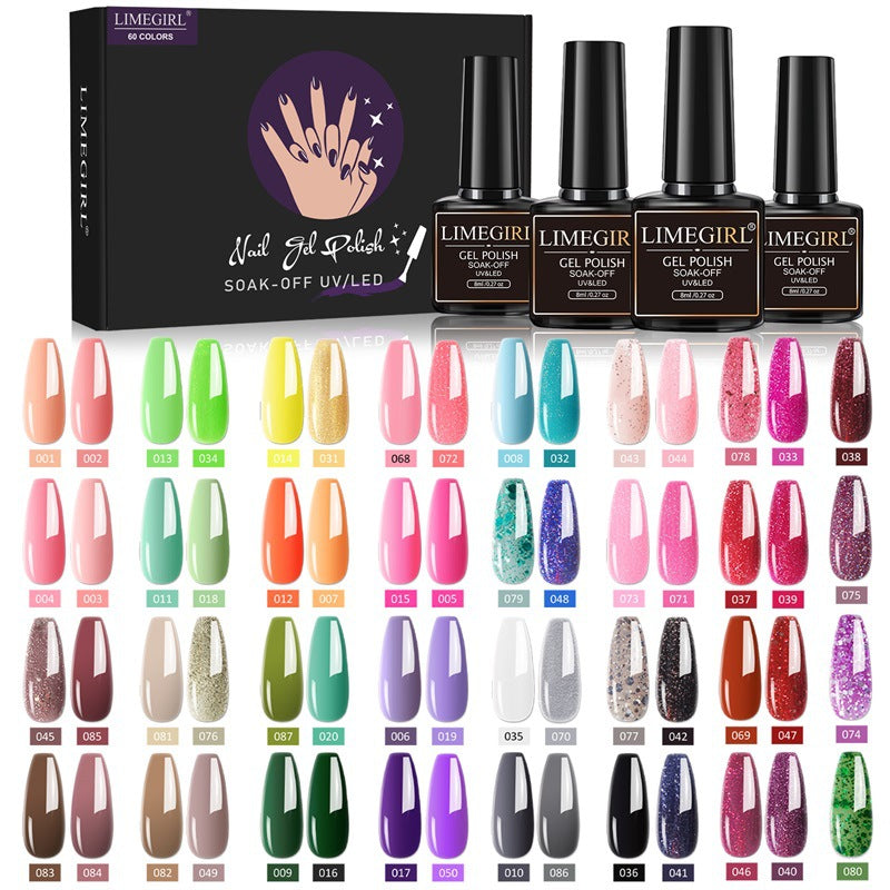 60 Farben Nagelkleber Set – Ablösbar