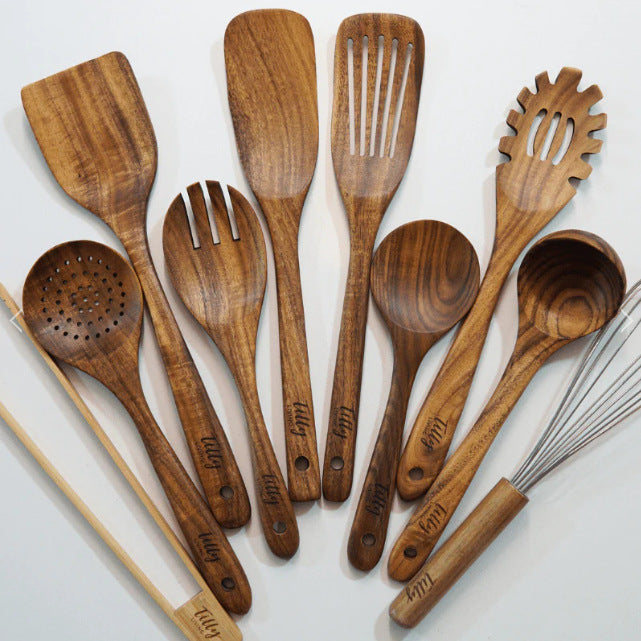 Teak Küchenutensilien 10er-Set – Bild 2 | LuxeStyle