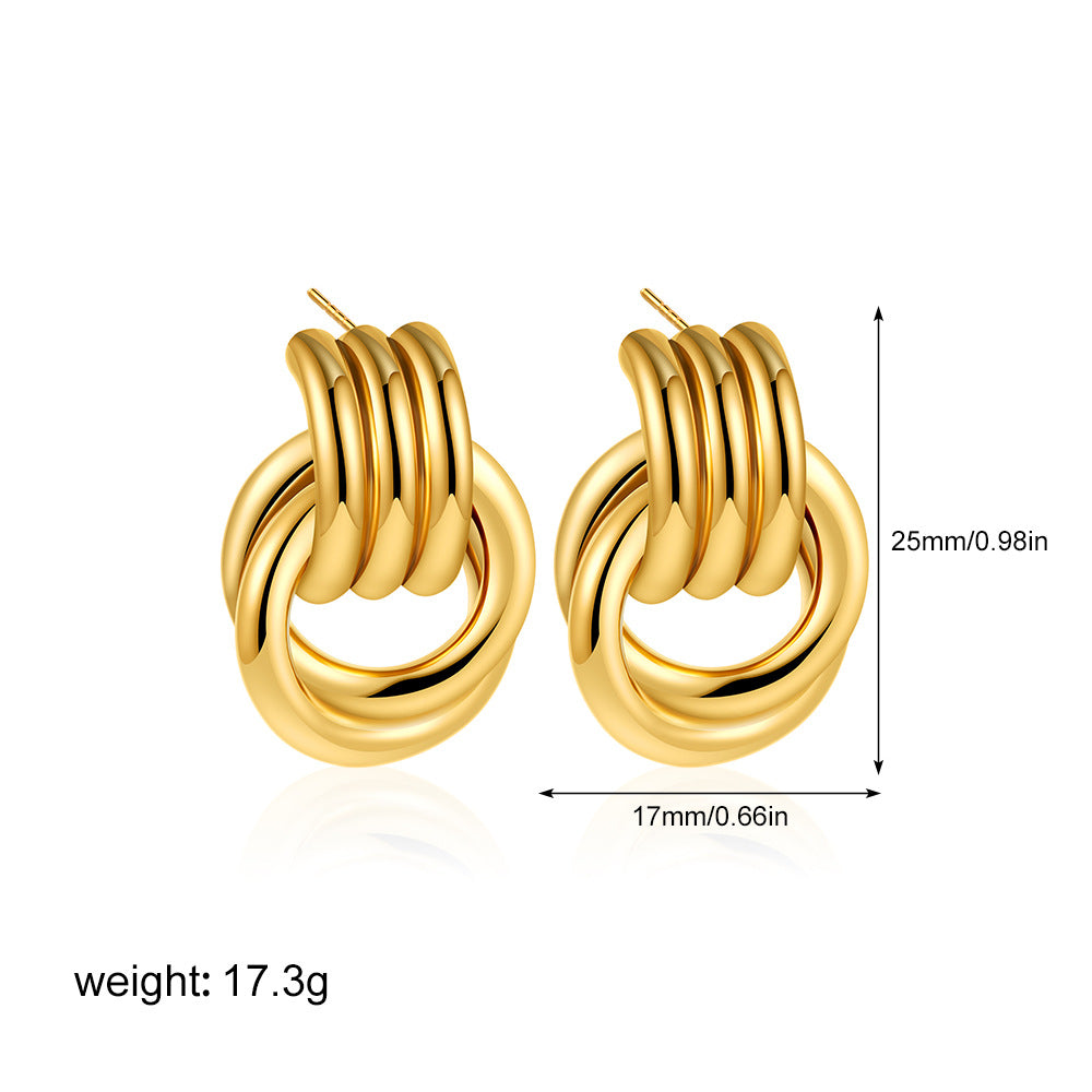 Goldene Streifenohrringe