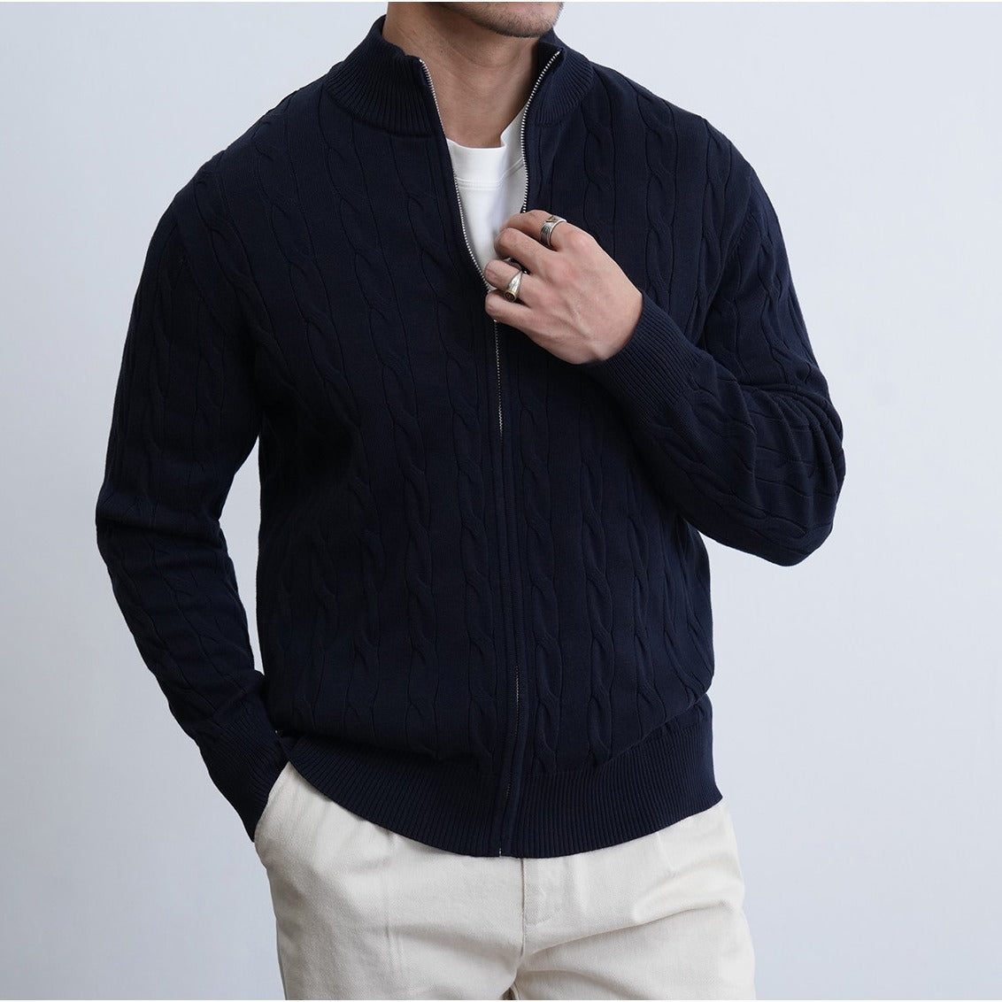 Herren-Kardigan mit Jacquard-Muster