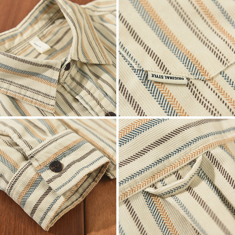 Herren Corduroy Hemd im Retro-Streifen-Look – Bild 7 | LuxeStyle