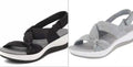 Sandalen mit Klettverschluss und Keilabsatz – Bild 6 | LuxeStyle