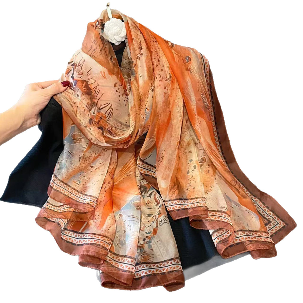 Blumiger Seidenschal mit UV-Schutz – Bild 15 | LuxeStyle