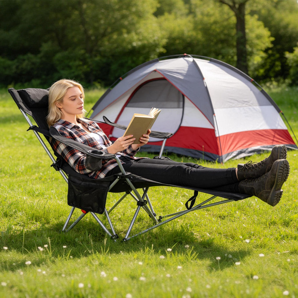 Campingliege mit Fußstütze