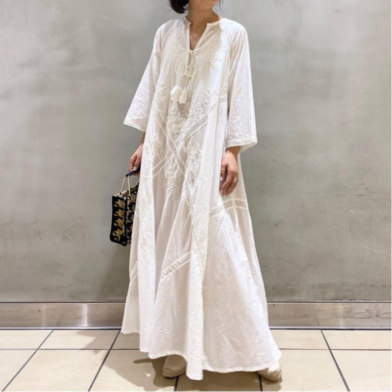 Elegantes Schnürkleid aus Baumwoll-Leinen – Bild 4 | LuxeStyle