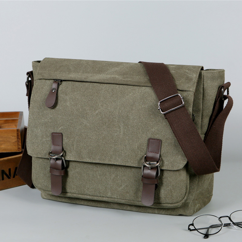 Canvas-Ledertasche für Herren