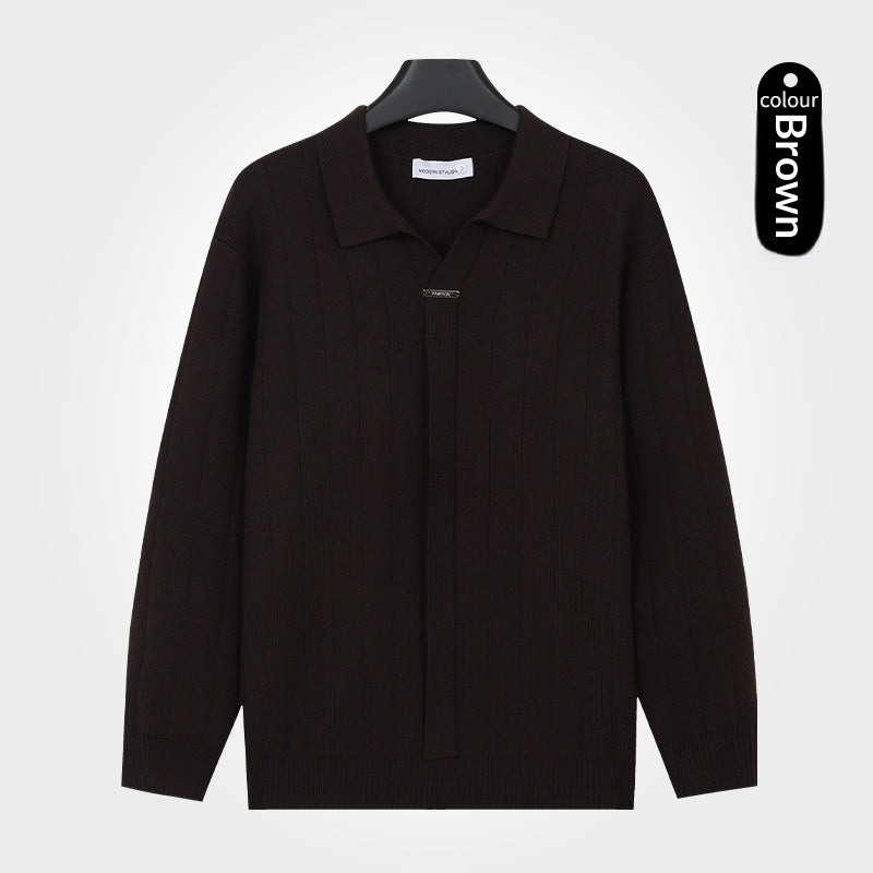Herren Strick-Cardigan mit Revers