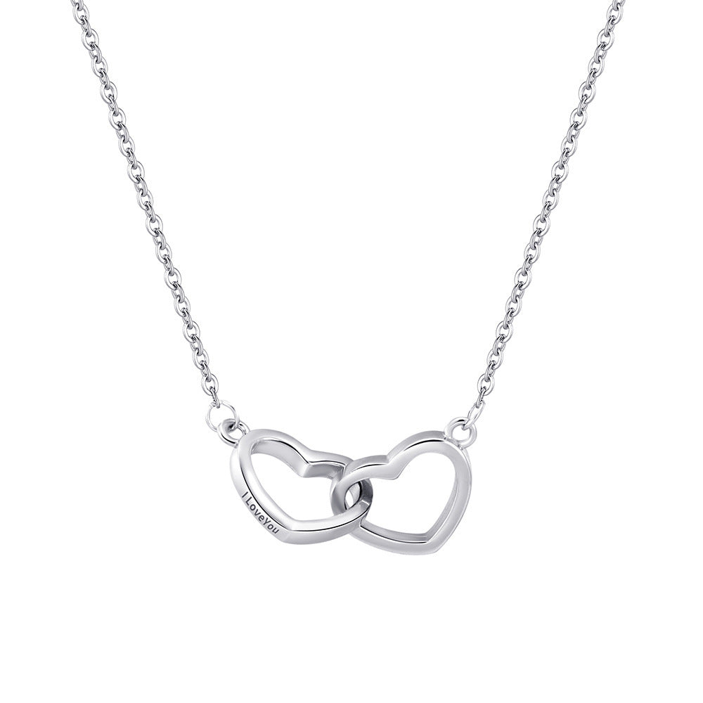S925 Silber Herz-Halskette mit doppelt graviertem Herz – Bild 4 | LuxeStyle