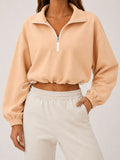 Loose-fit Langarm-Top mit Tunnelzug