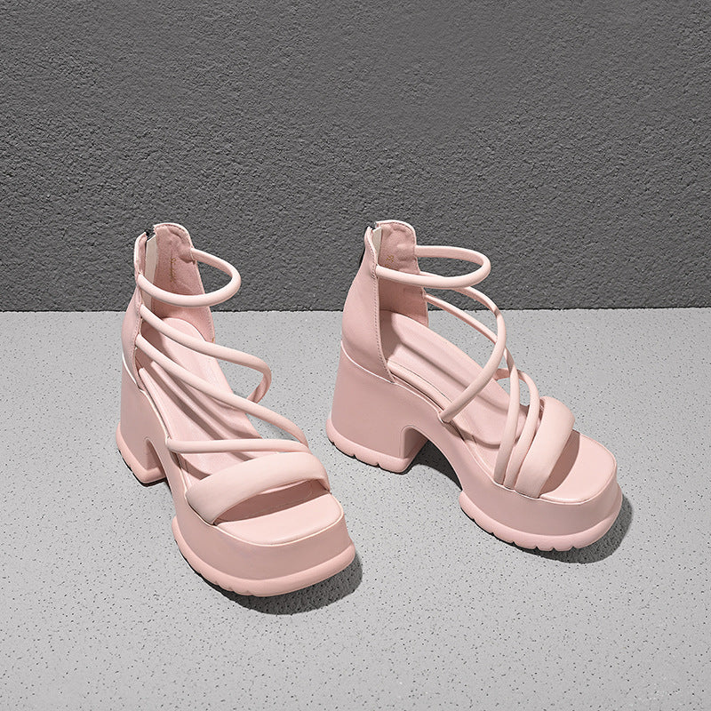 Chunky Plateau-Sandalen mit offener Spitze – Bild 8 | LuxeStyle