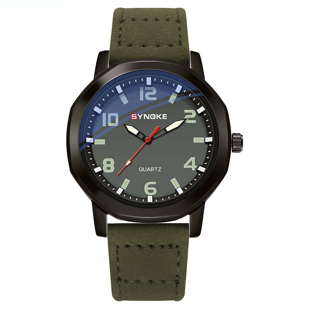 Retro Sportuhr für Herren mit Kunstlederarmband