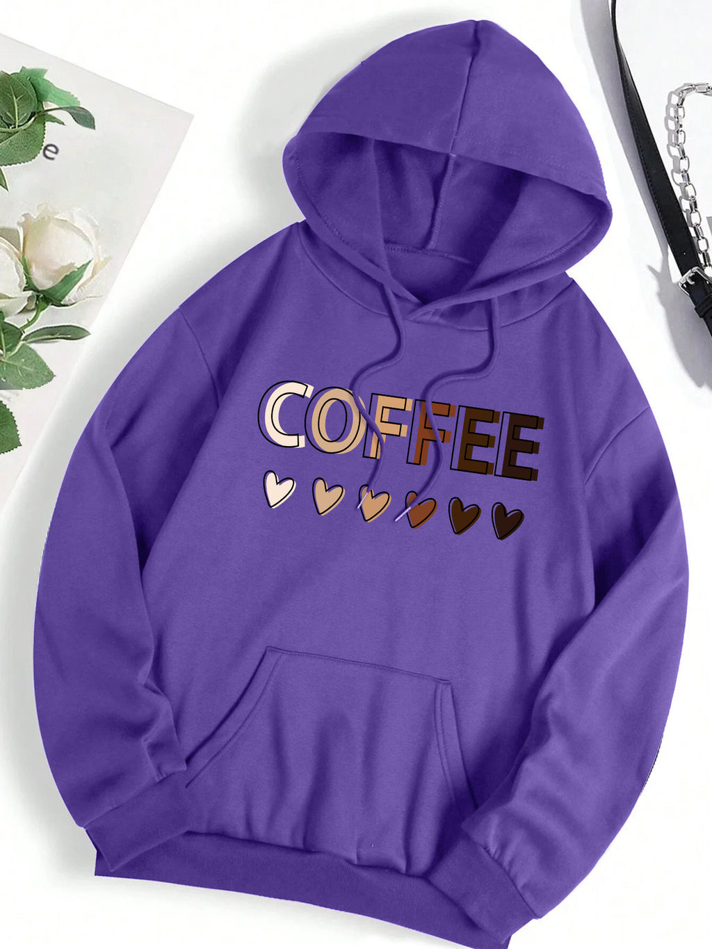 Hoodie mit Kaffee-Print