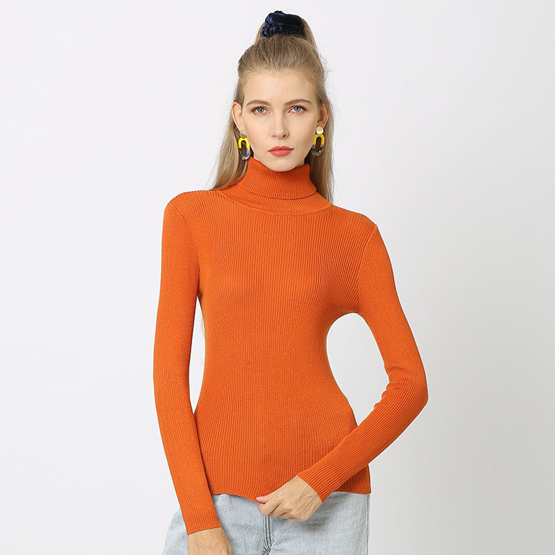 Unifarbener Oversize Rollkragenpullover für Damen