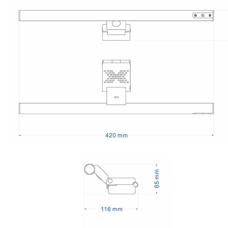Monitor-Lichtleiste mit Sensor