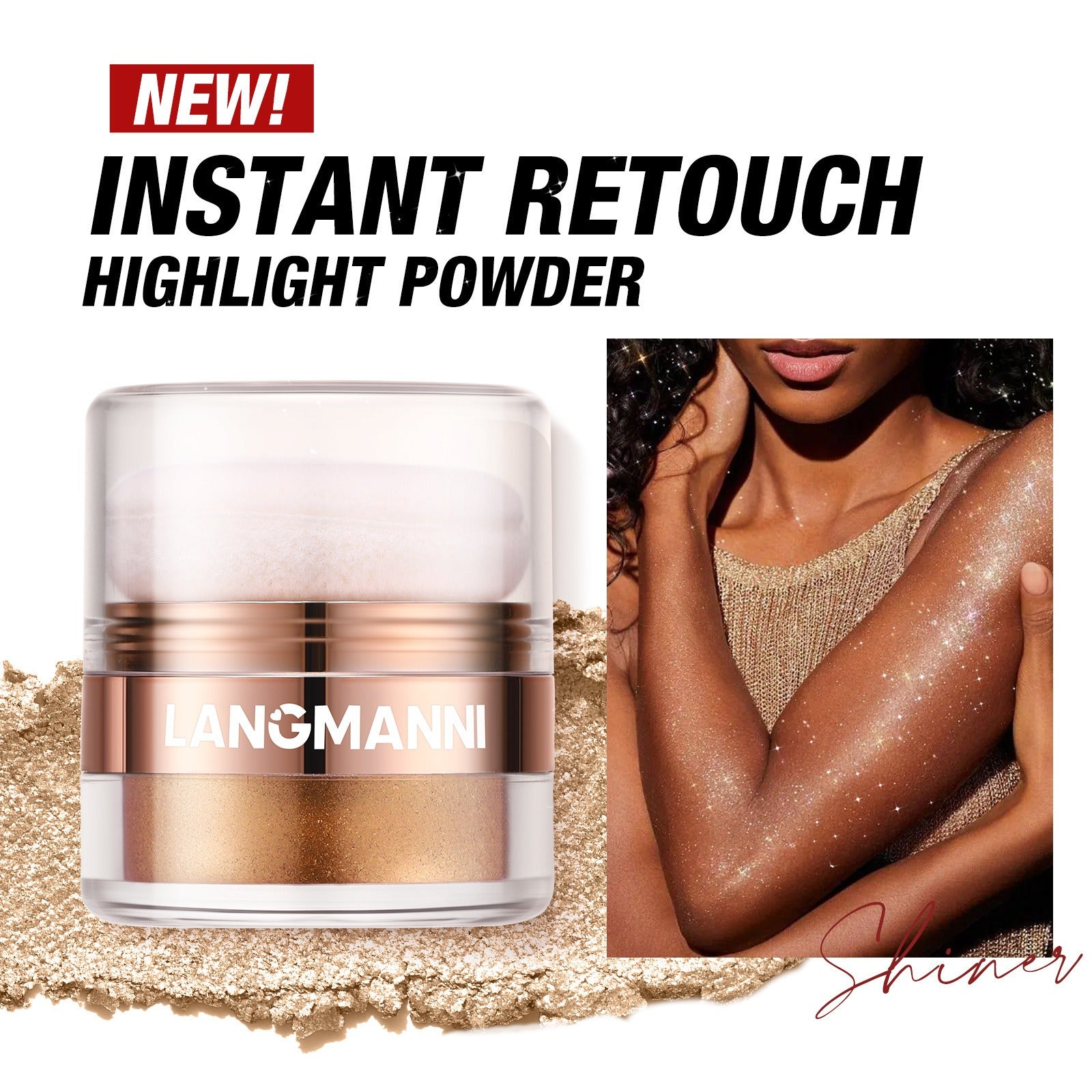 Glitzerndes Highlight Puder für Gesicht & Körper