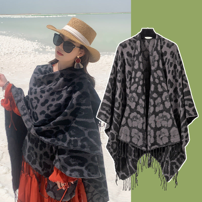 Leopard-Schal aus Faux Cashmere
