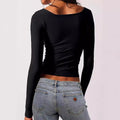 Square Neck Langarmshirt aus Milk Silk