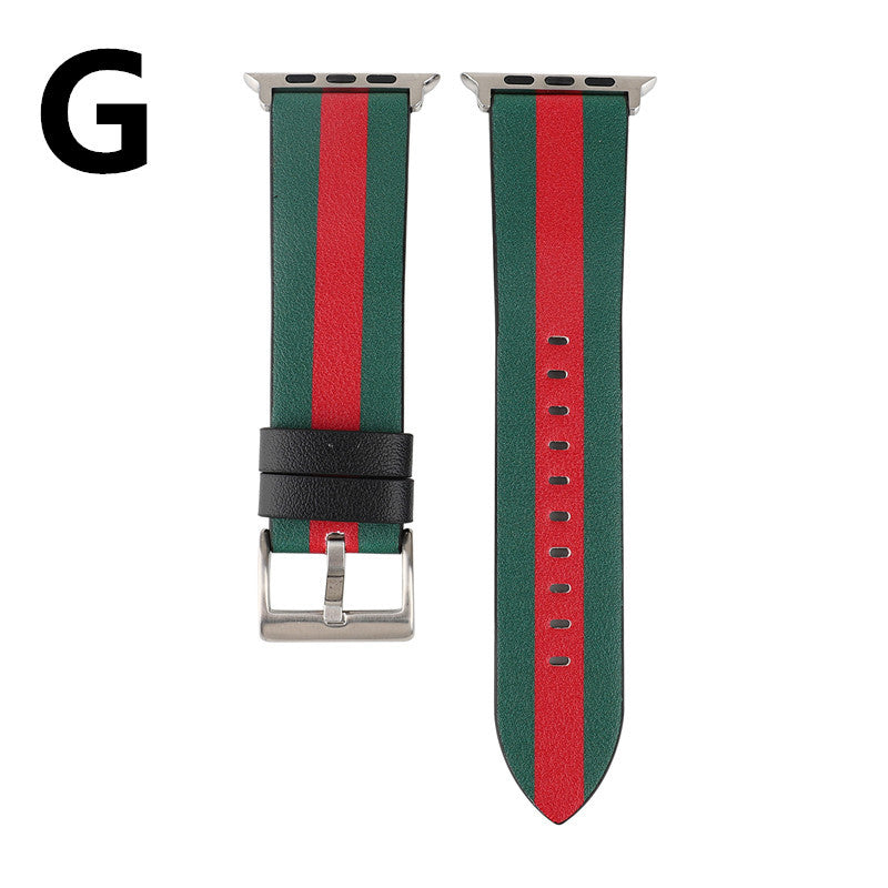 Leder-Uhrenarmband mit Flaggenmuster