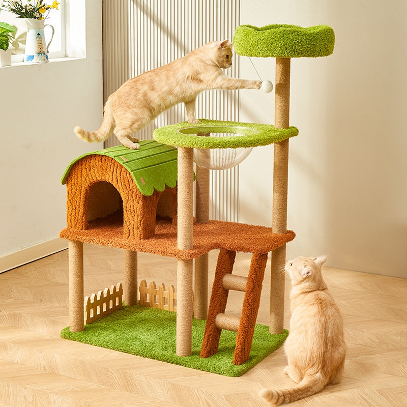 Ganzjahres-Katzenbaum mit integriertem Bett