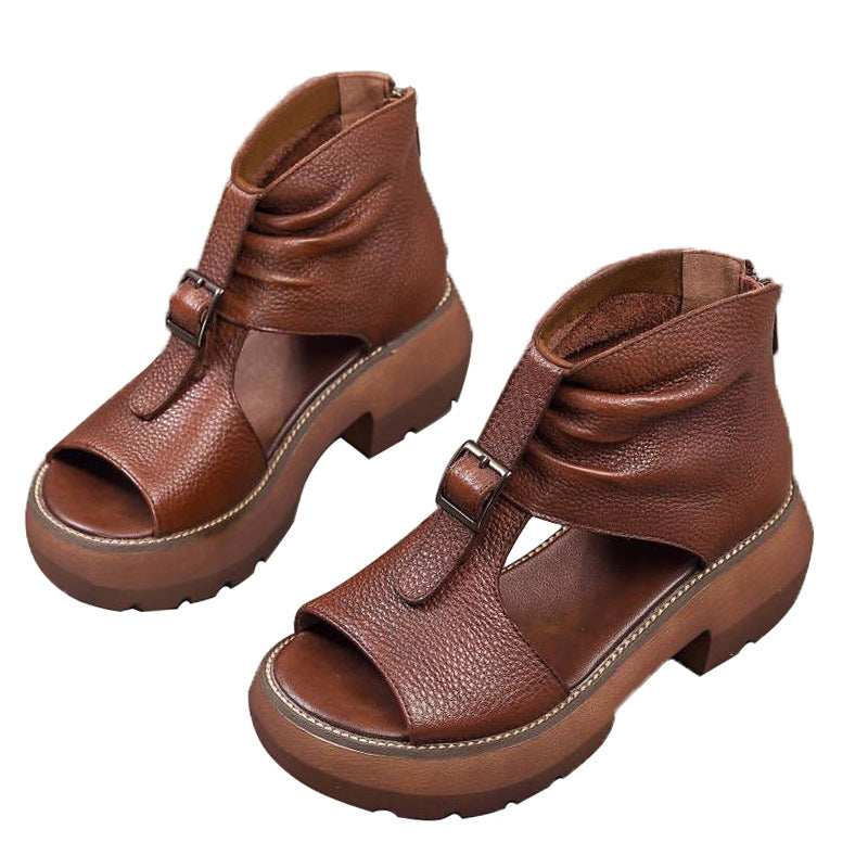 Plateau-Sandalen mit Peep Toe und hohem Absatz – Bild 11 | LuxeStyle