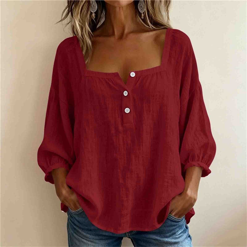 Langarm-V-Shirt für Damen