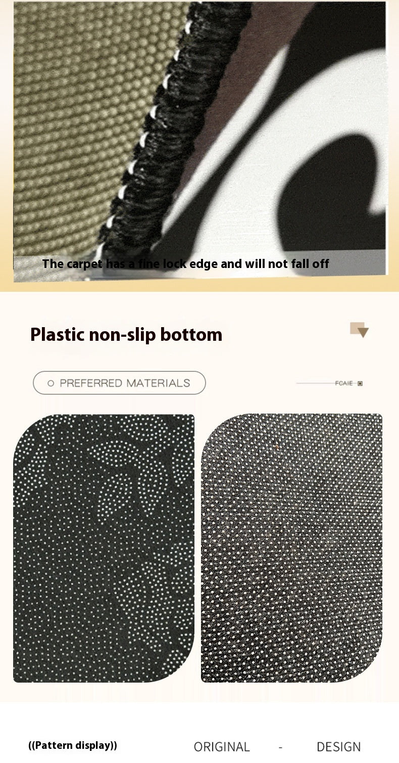 Velour-Teppich schwarz-weiss