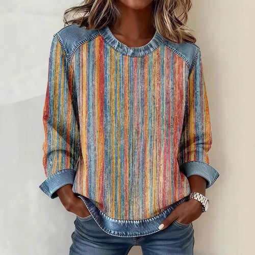 3D Digital-Print Crew-Neck Langarm-Sweatshirt – Bild 1 | LuxeStyle