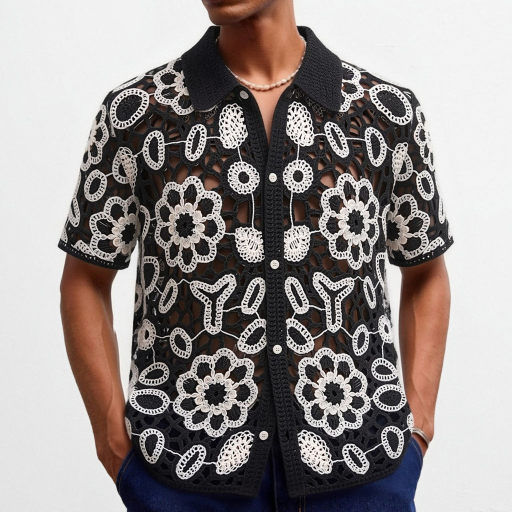 Crochet-Top mit Blumenmuster