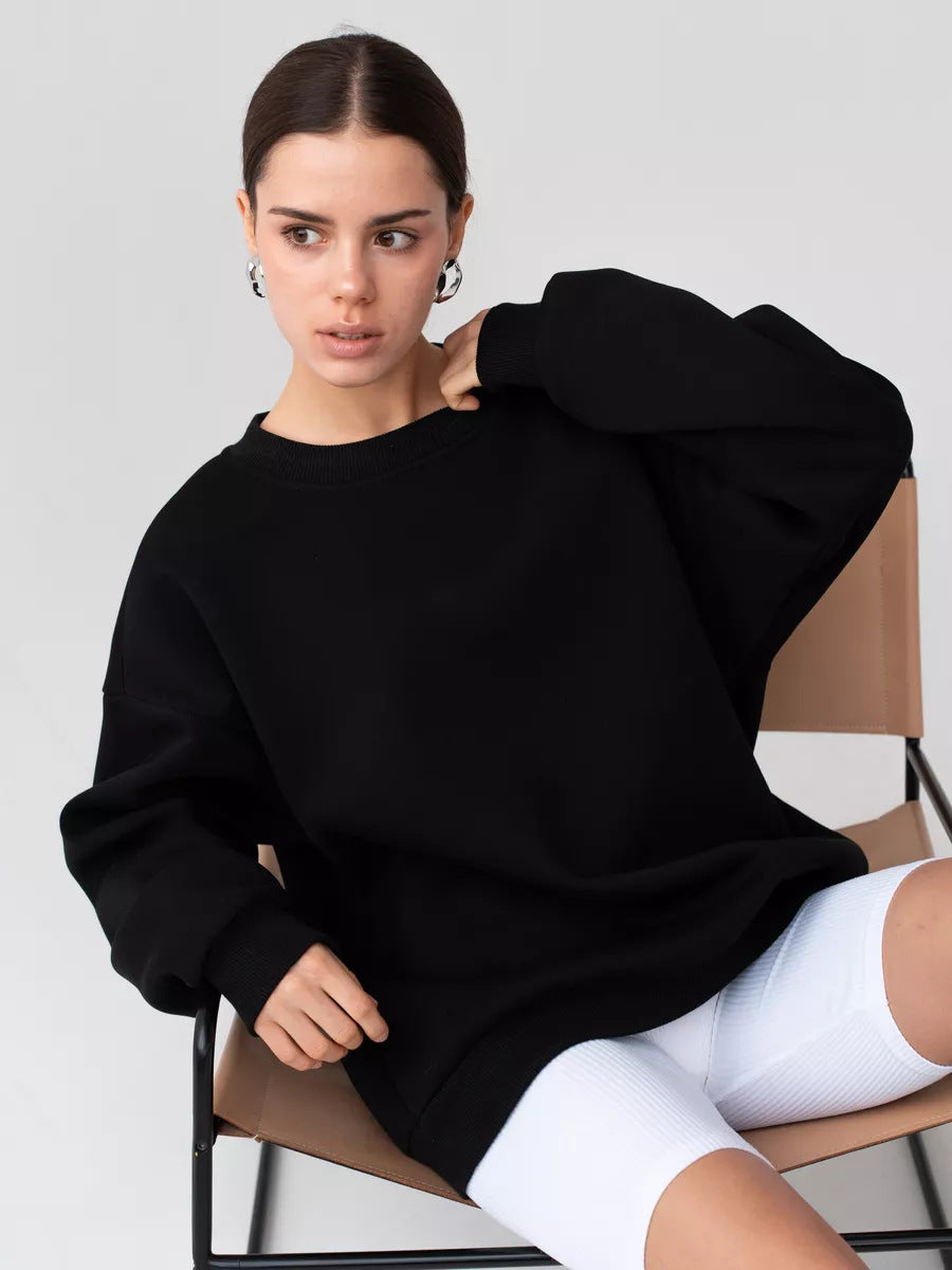 Unifarbener Oversize Pullover für Damen