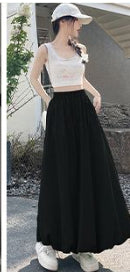 Dünner High-Waist Midi-Rock aus Eisseide