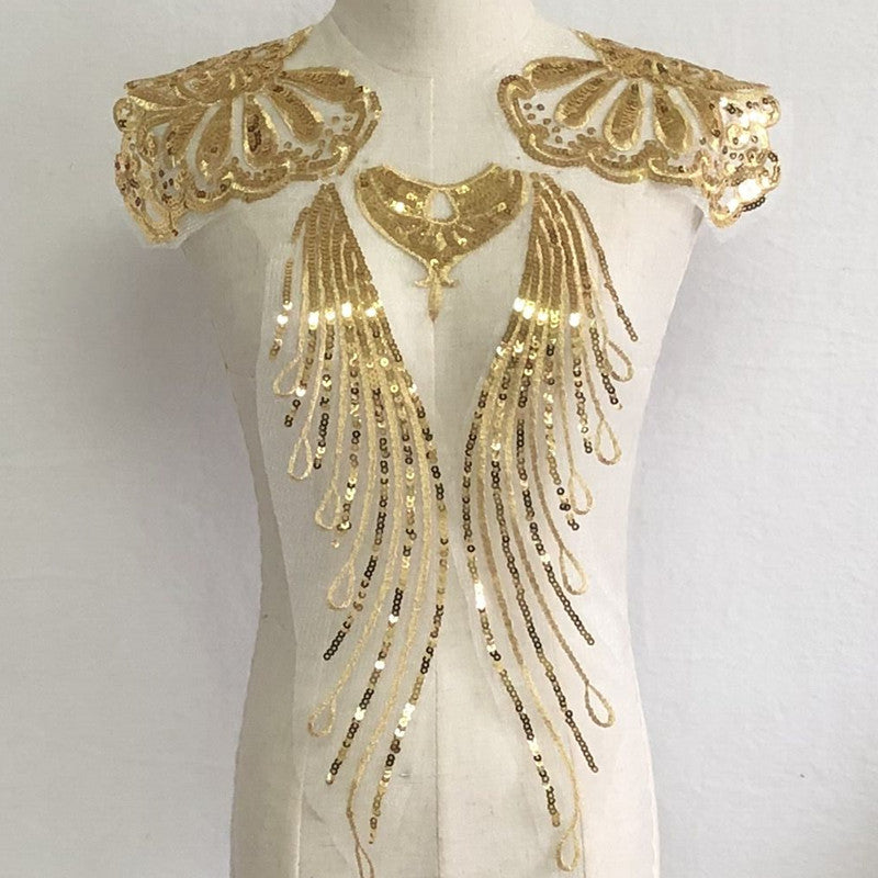 Goldenes Sticktuch zum Aufnähen | LuxeStyle