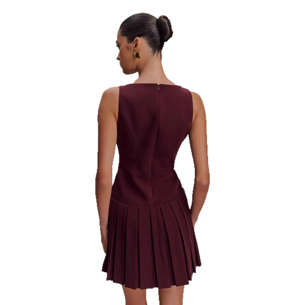 Elegantes ärmelloses Plisseekleid – Bild 5 | LuxeStyle