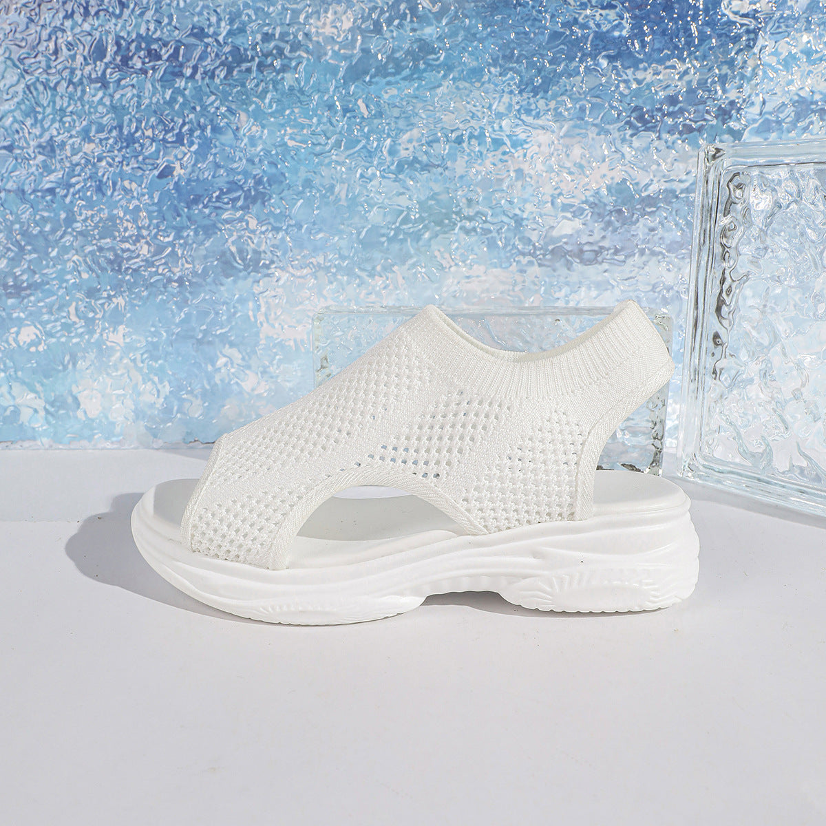 Casual Peep-Toe Plateau-Sandalen