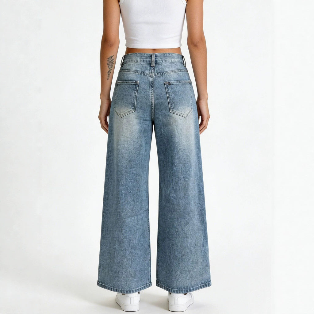 High-Waist Wide-Leg Jeans für Damen