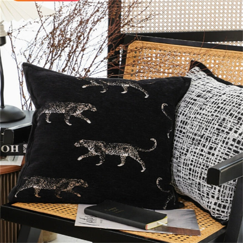 Leopard Kissen ohne Kern, quadratisch, schwarz-weiss – Bild 2 | LuxeStyle