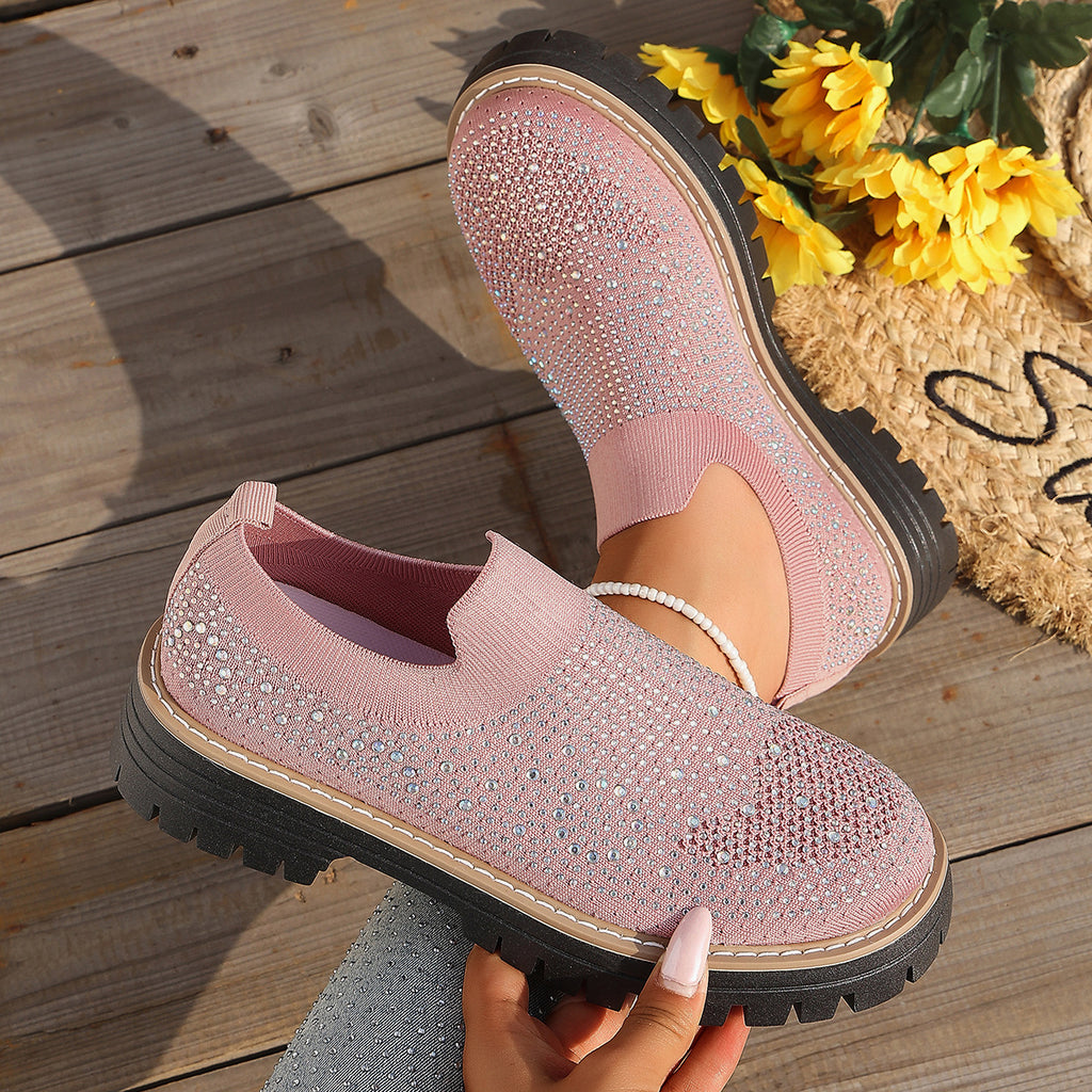 Glitzer-Sneaker mit Chunky Heel