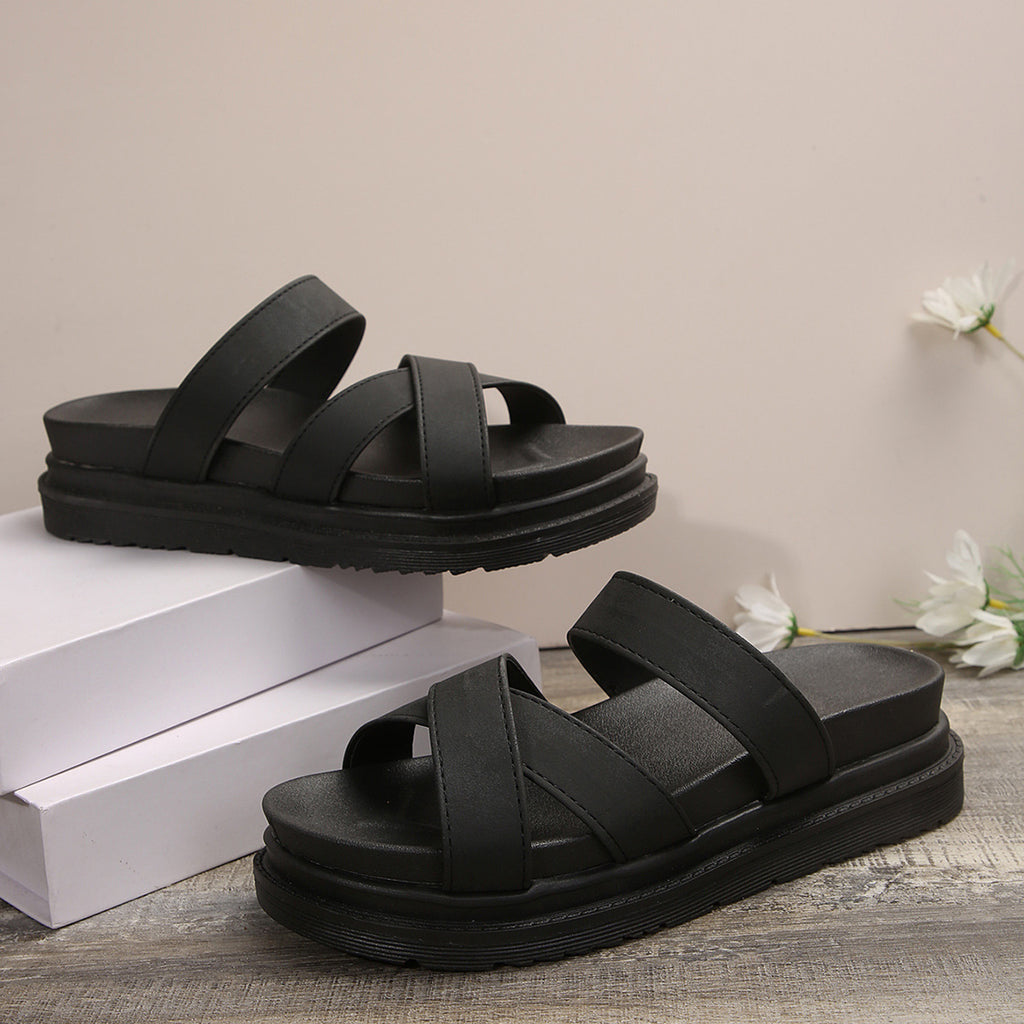 Damen-Plateau-Sandalen mit Kreuzriemen | LuxeStyle