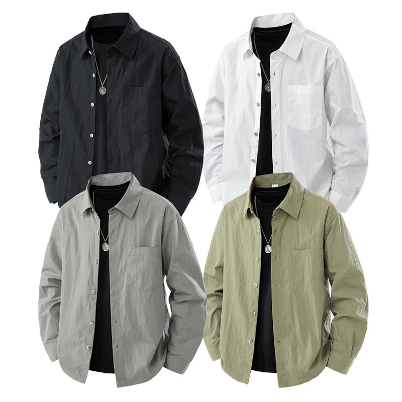 Loose Casual Shirtcoat in Schwarz, Weiss, Grau, Grün – Bild 4 | LuxeStyle
