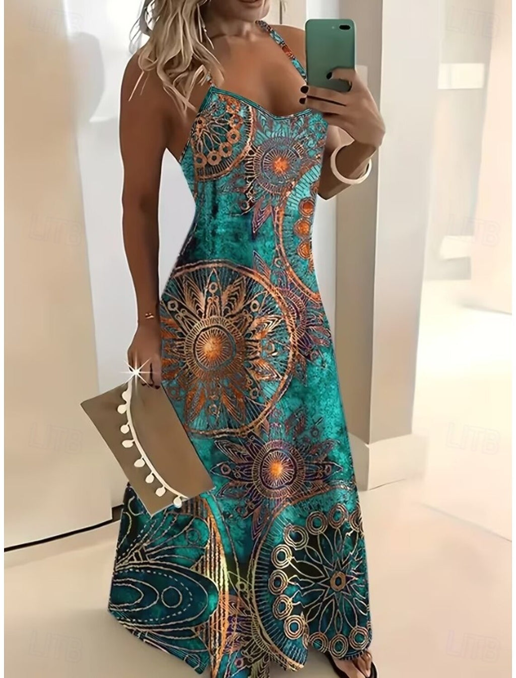 3D Digitaldruck Flaggen-Kleid für Damen