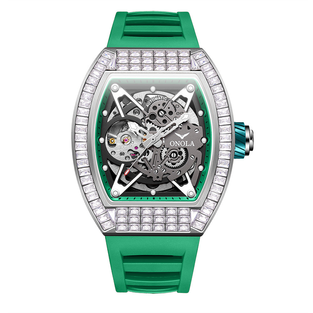 Hollow Automatik-Uhren Herren Silikonarmband wasserdicht