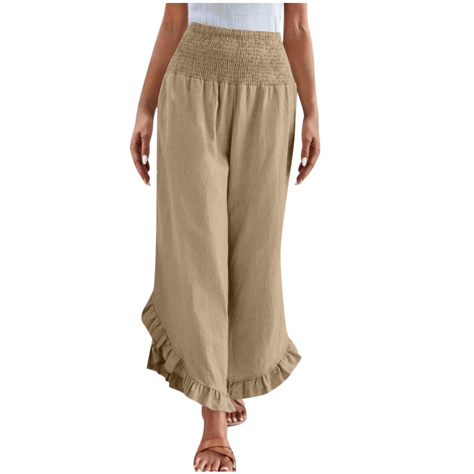 High-Waist Hose mit asymmetrischem Saum